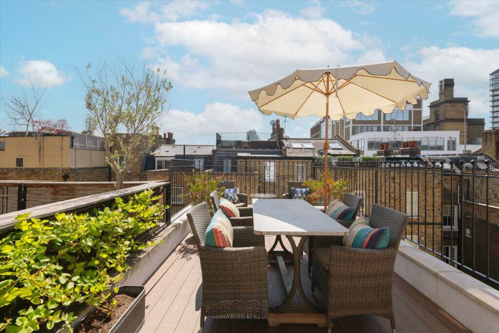 Cottage-style Interiors in a London Family Home 20 roof terrace