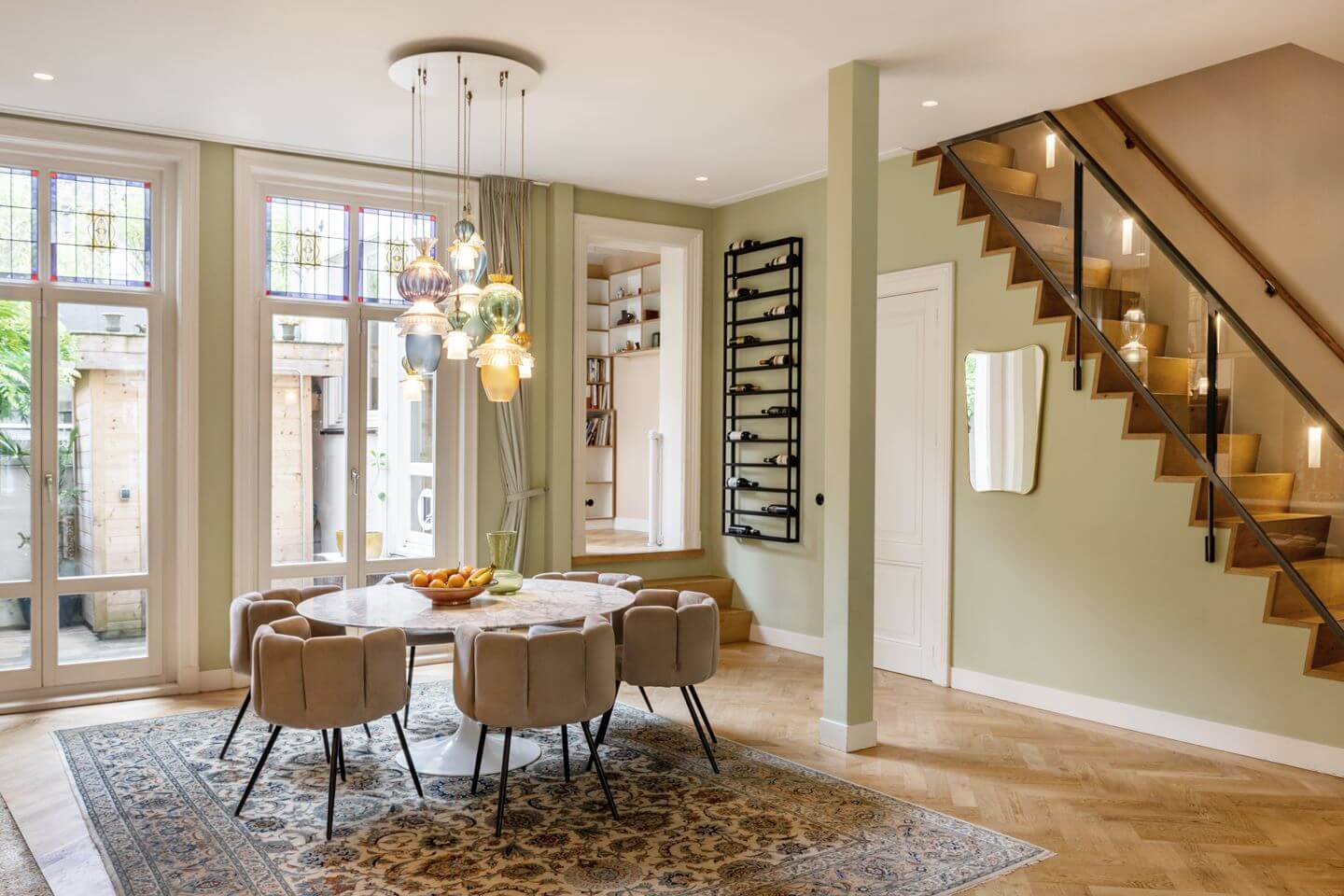A Beautiful Renovated Duplex Apartment in Amsterdam 9 round dining table