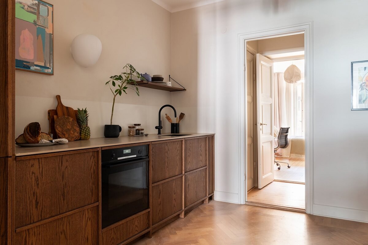 A Renovated Stockholm Apartment with Subtle Color Details 11 scandinavian kitchen