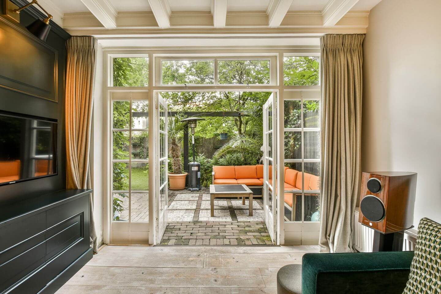 Cozy Country Style in an Amsterdam Family Townhouse 3 sitting room garden access