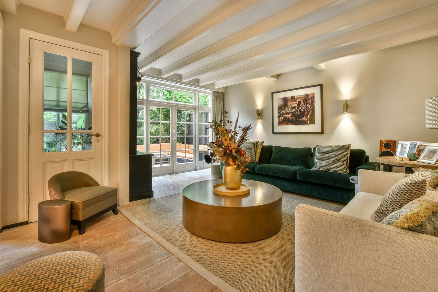 Cozy Country Style in an Amsterdam Family Townhouse 1 sitting room wooden beams
