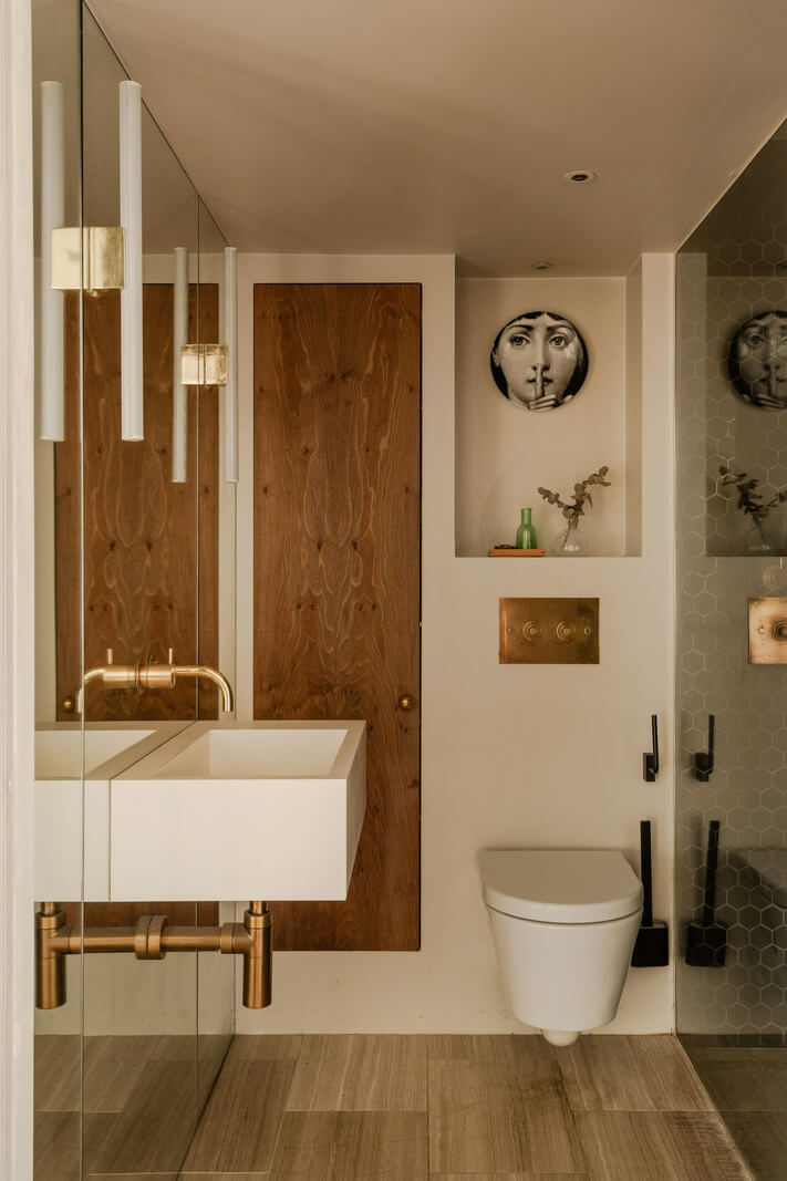 A London Loft in a Former Victorian School Building 11 small bathroom with built in cabinet nordroom
