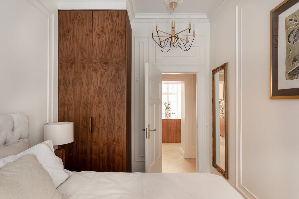 A Luxurious Stockholm Apartment with Period Features 23 small bedroom with built in wardrobes