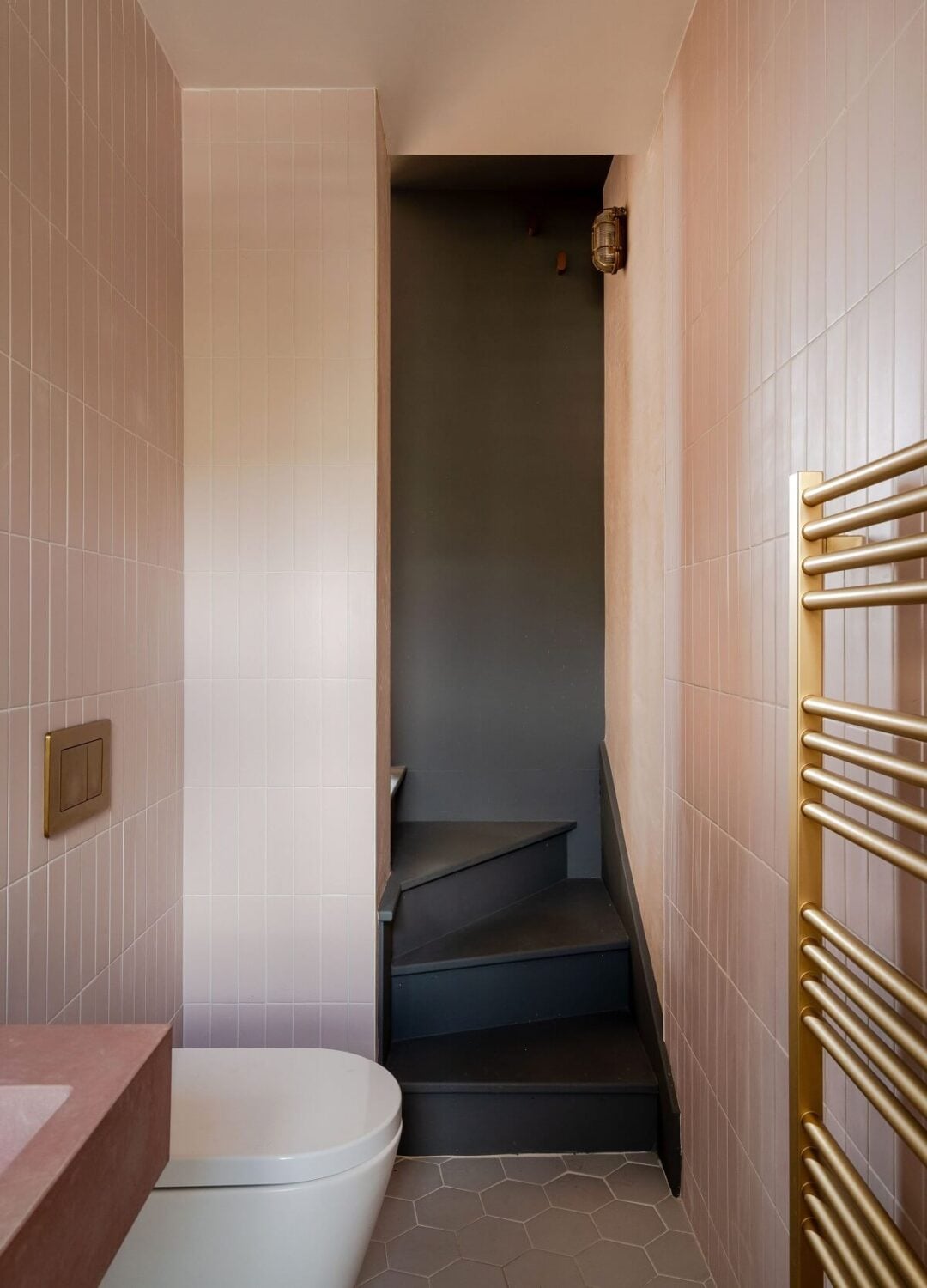 A Stunning Color Palette in an Extended Edwardian House in London 25 small pink bathroom nordroom