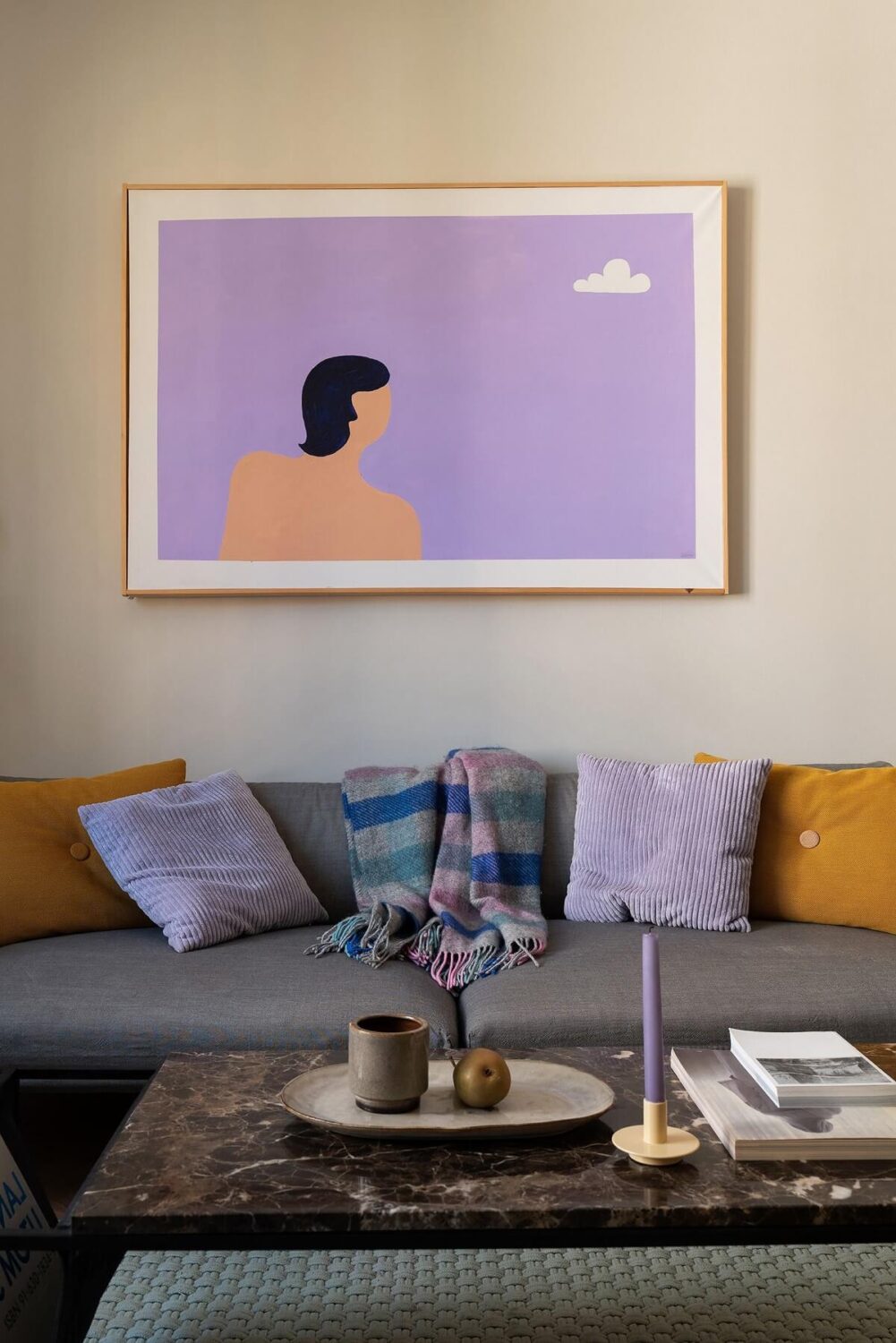 A Renovated Stockholm Apartment with Subtle Color Details 4 sofa detail