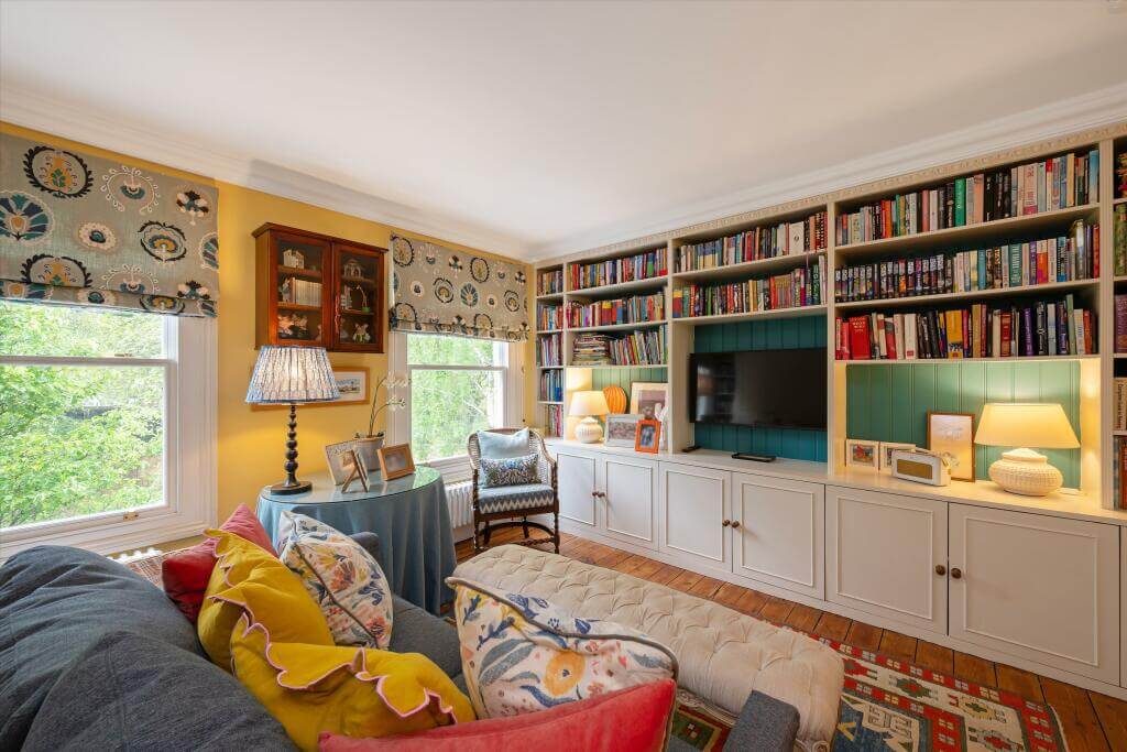 Cottage-style Interiors in a London Family Home 15 television room