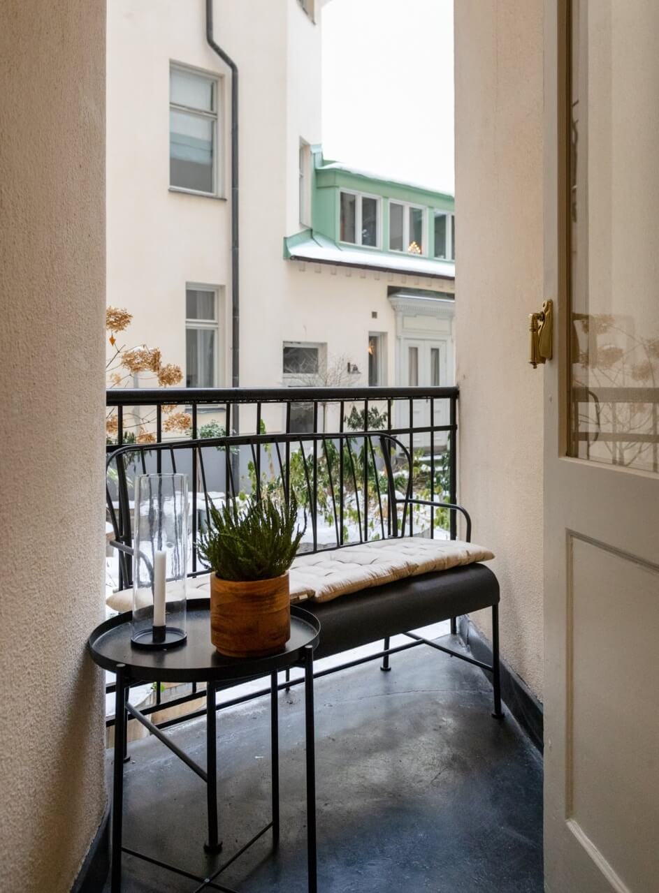 A Luxurious Stockholm Apartment with Period Features 29 tiny balcony A Luxurious Stockholm Apartment with Period Features