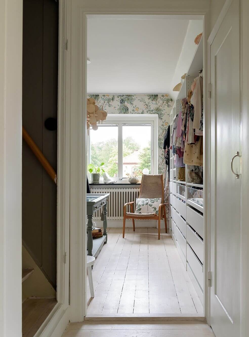 A Beautiful Family Home in a Grand 1930s Villa in Sweden 23 view into walk in closet