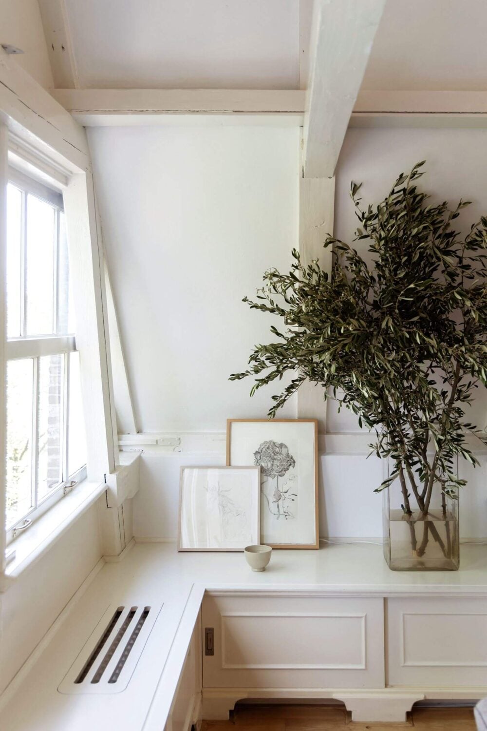 An Apartment with High Pitched Ceilings in an Amsterdam Canal House 2 white living room detail