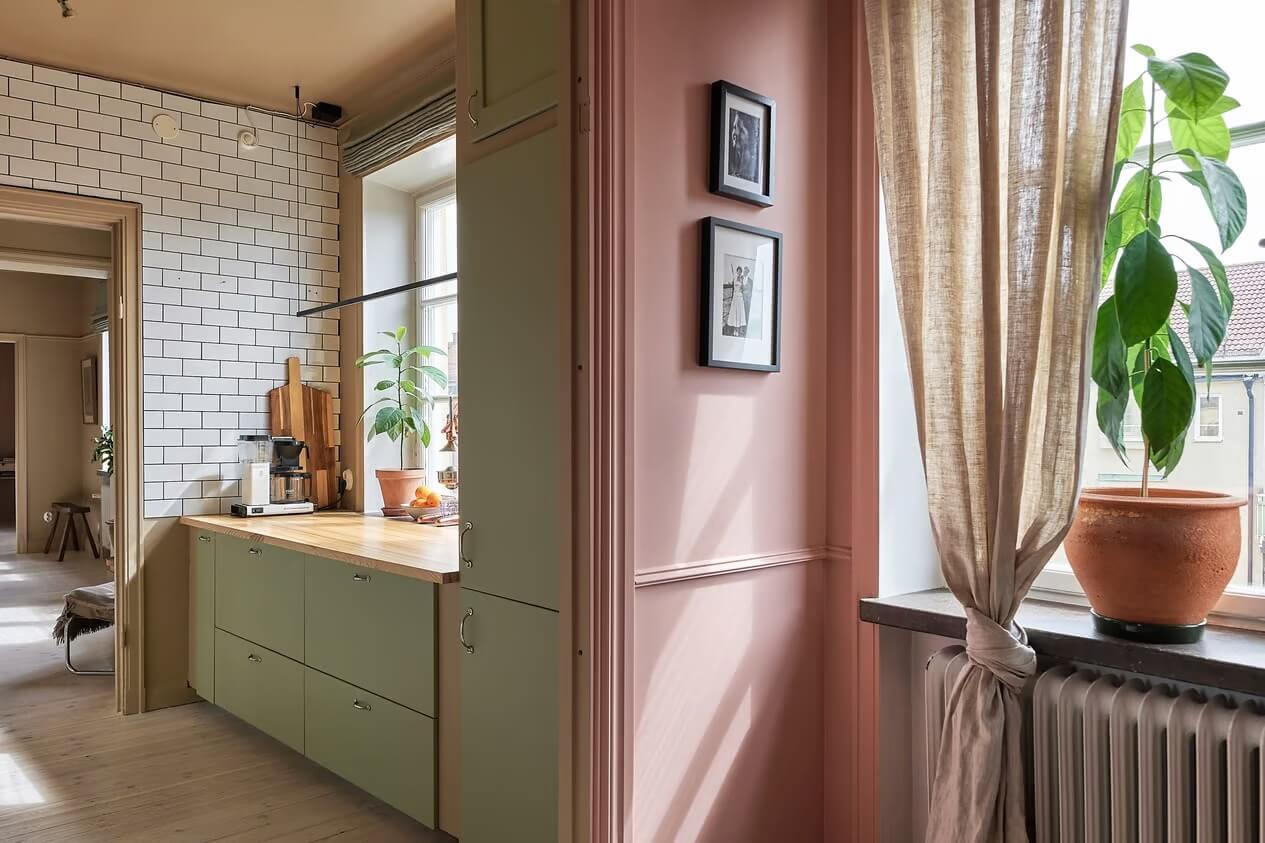 Warm Color-Drenched Rooms in a Swedish Apartment 15 beige kitchen
