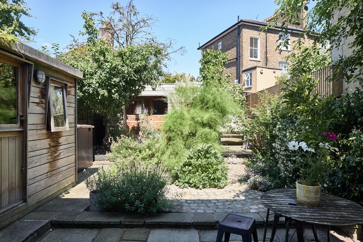 Stained Glass Doors and Terrazzo in a London Home 21 city garden