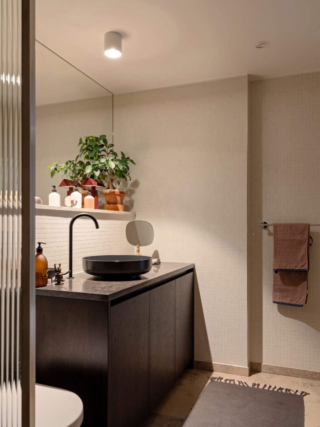 A Monochrome Loft with High Ceilings and Art 40 classic bathroom black sink