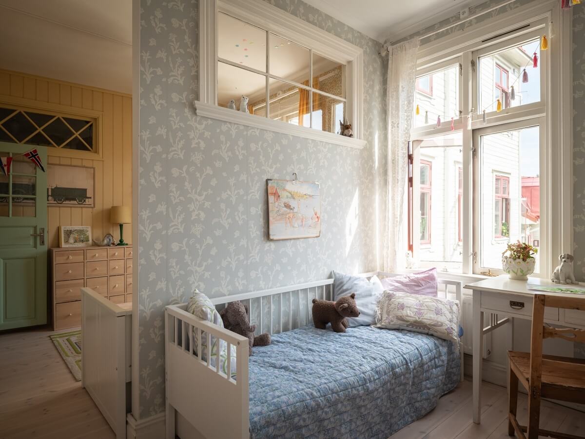 Best of 2024: Children's Bedrooms 16 double childrens bedroom with wallpaper nordroom