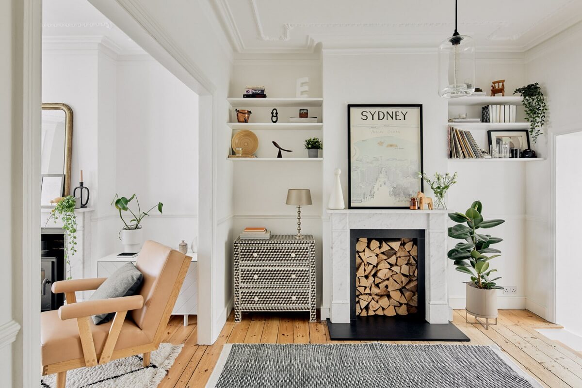 Light and Modern Spaces in an Award-Winning London House 4 double living room shelves