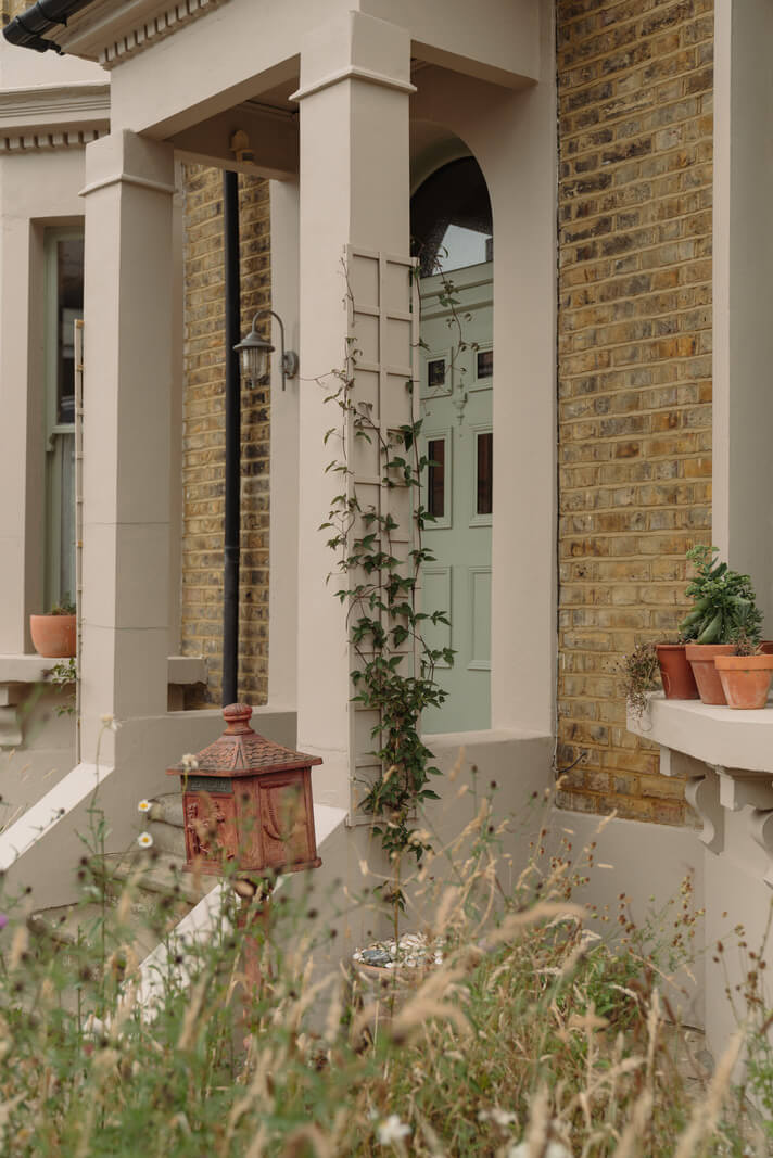 Pared Back Interiors in an English Home in Kent 28 entry green front door