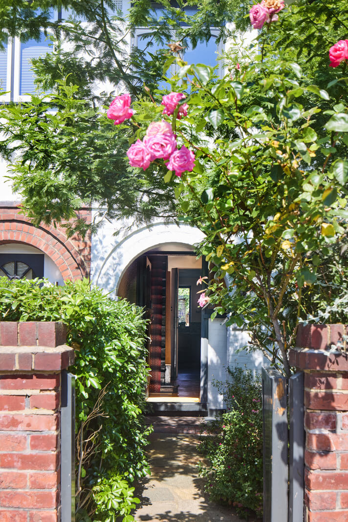 Stained Glass Doors and Terrazzo in a London Home 24 entry roses