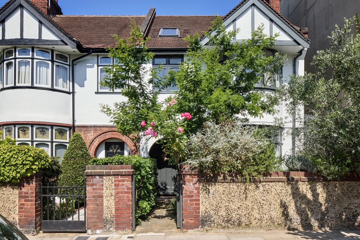 Stained Glass Doors and Terrazzo in a London Home 25 front facade london home nordroom Stained Glass Doors and Terrazzo in a London Home