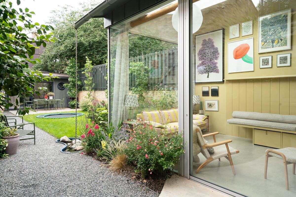 A Beautiful London Family Home with Colorful Accents 25 garden room extension