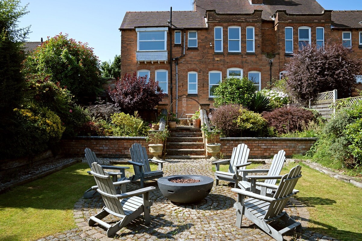 A Beautiful Edwardian House with Period Features 26 garden with fire pit