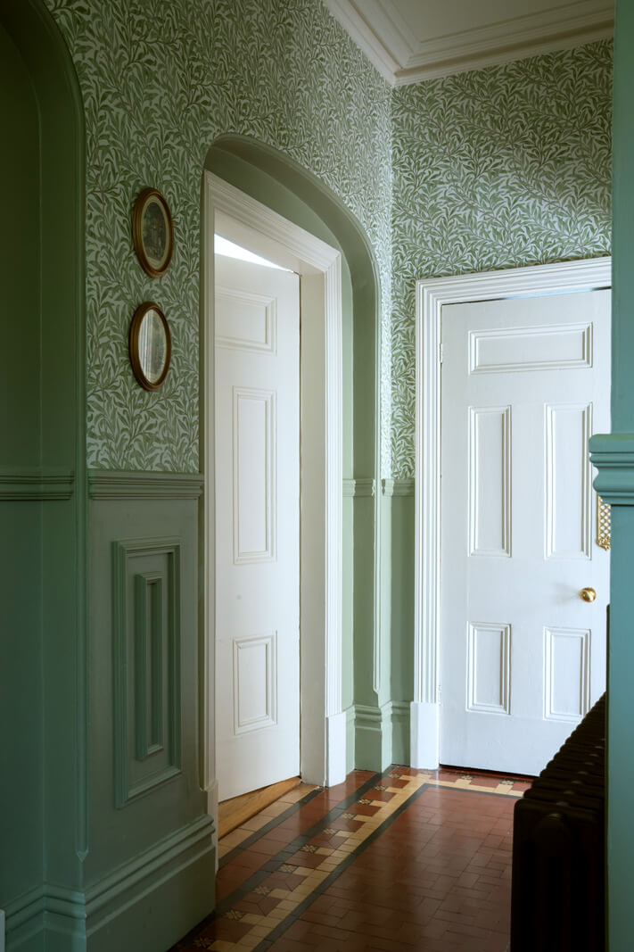 Best of 2024: Hallways 3 green hallway william morris wallpaper