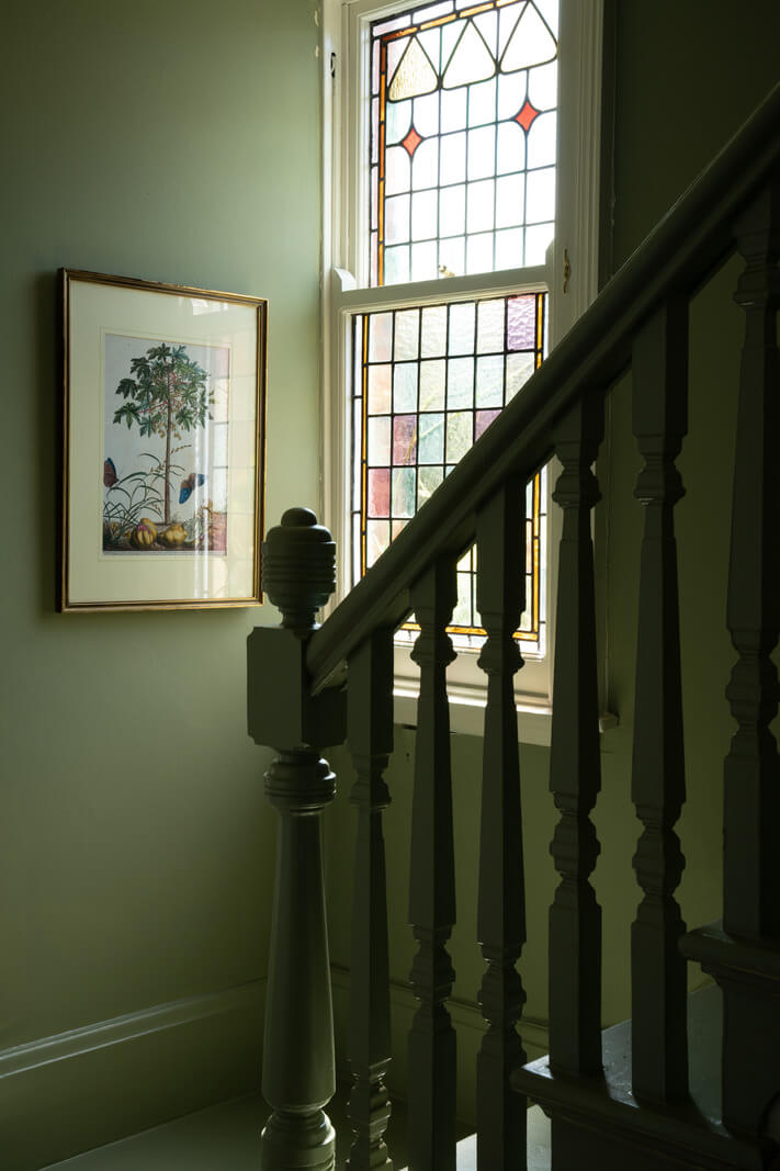 A Beautiful Edwardian House with Period Features 14 green staircase