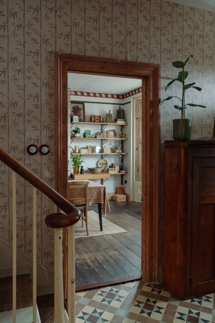 Pared Back Interiors in an English Home in Kent 12 hallway view into dining room