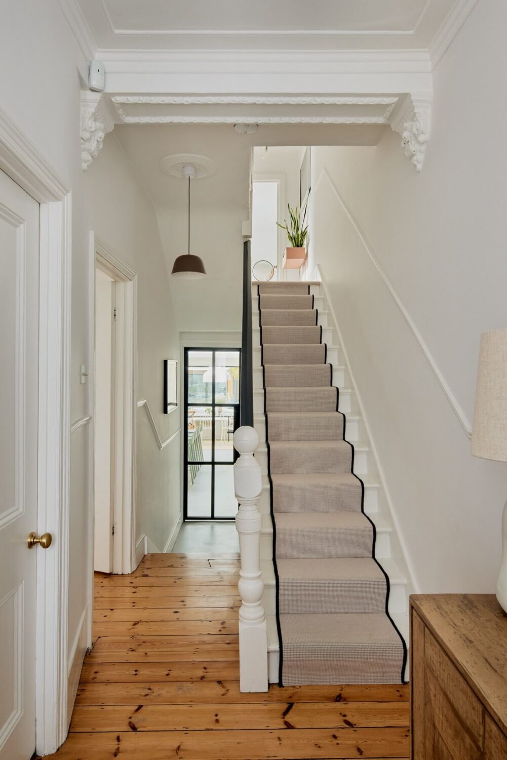 Light and Modern Spaces in an Award-Winning London House 6 hallway with staircase and period features nordroom