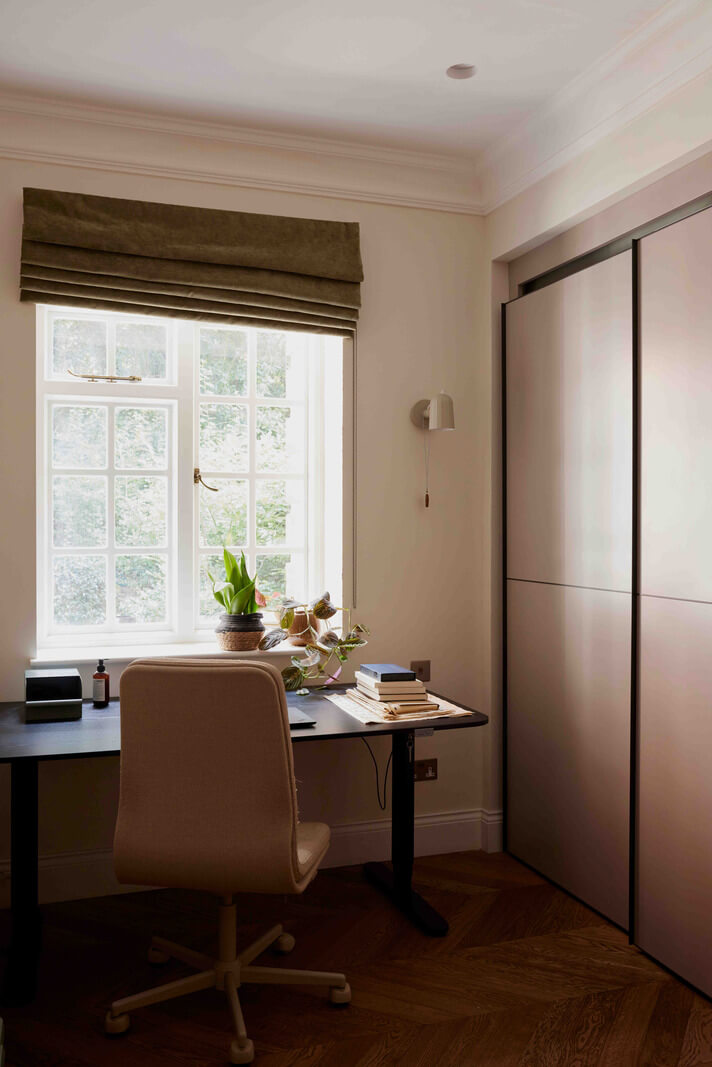 An Apartment with Rich Colors and Modern Design in a Victorian Mansion 14 home office