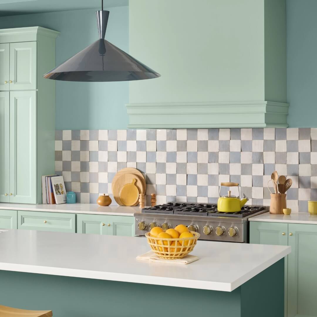HGTV Home by Sherwin-Williams Color of the Year 2025: Quietude 27 kitchen detail