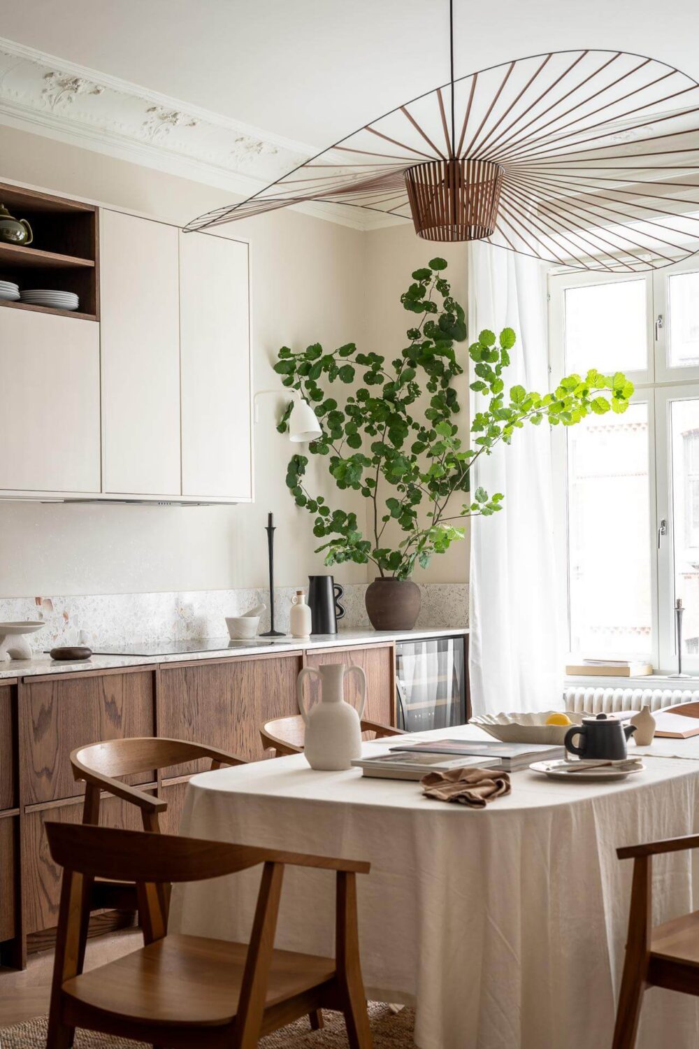 A Spacious Renovated Apartment with a Light Pink Living Room 14 kitchen dining room