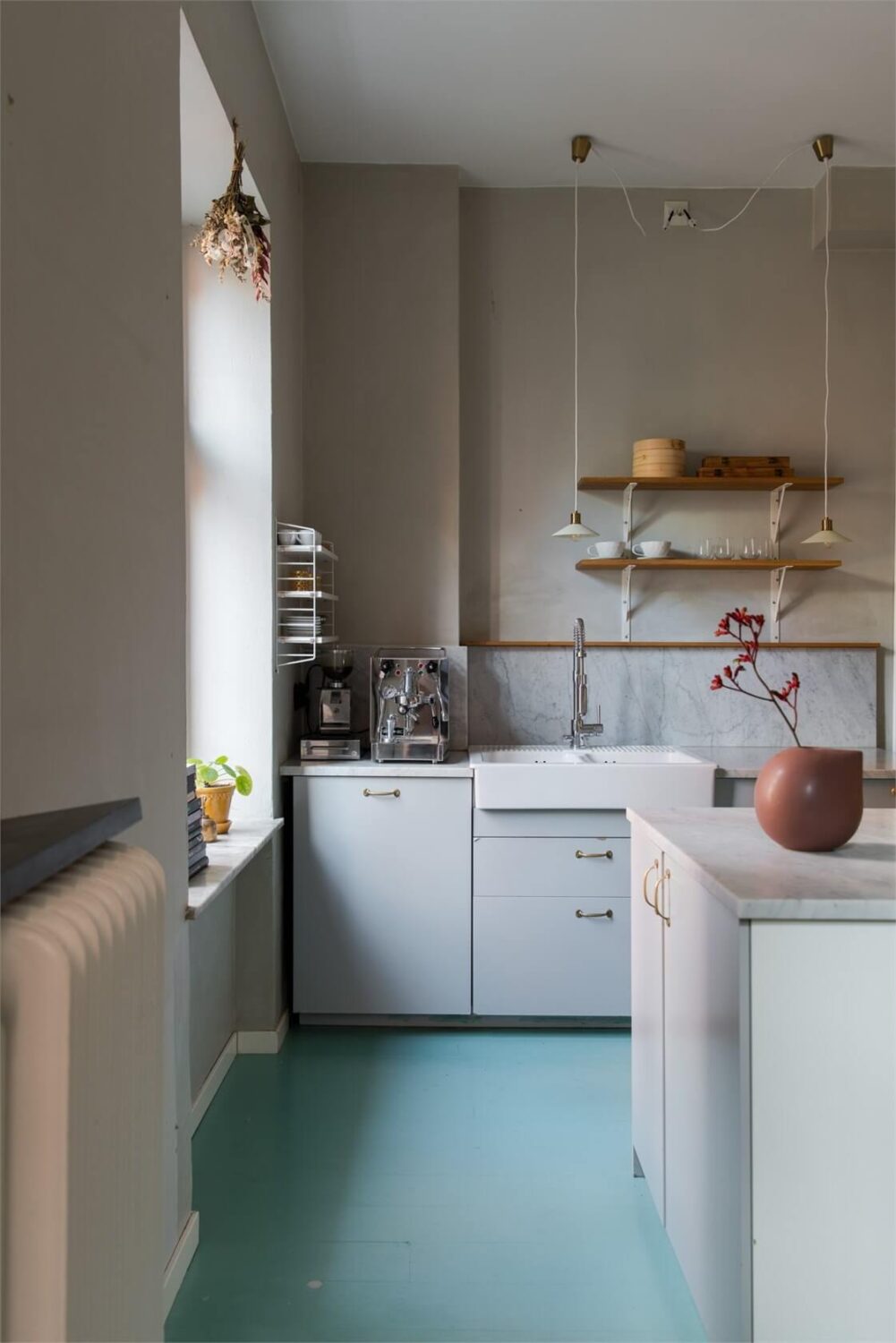 Dutch Boy Color of the Year 2025: Mapped Blue 22 kitchen with blue floor nordroom Dutch Boy Color of the Year 2025: Mapped Blue