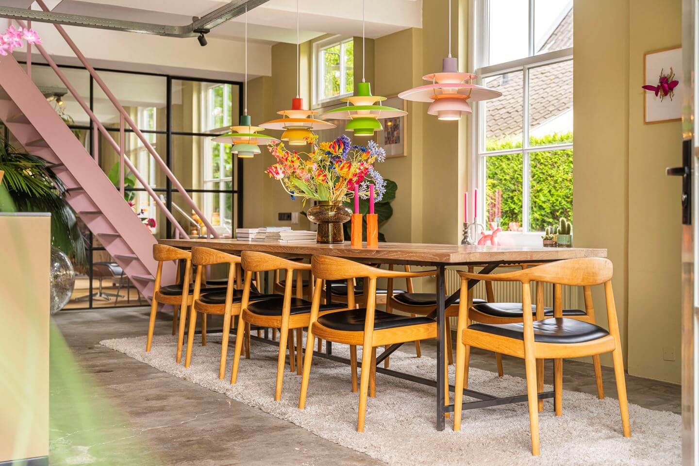 An Old Smokehouse Transformed Into a Modern Industrial Home 11 large dining table