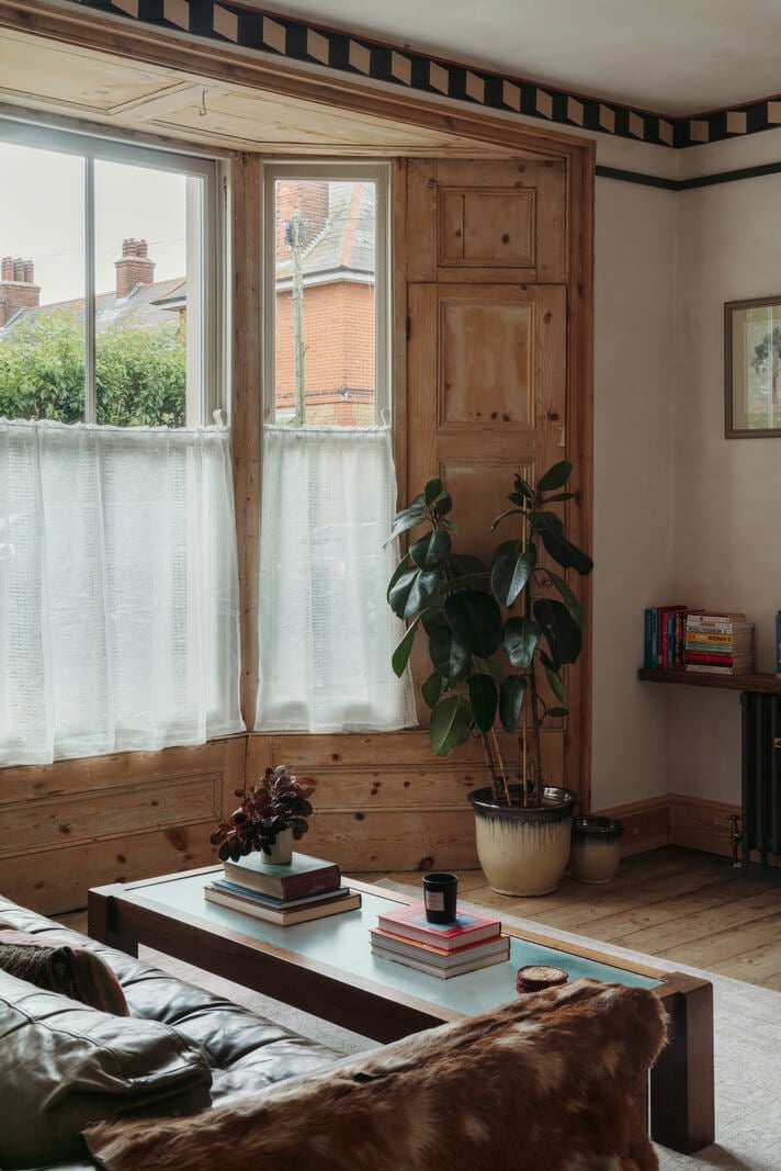 Pared Back Interiors in an English Home in Kent 5 living room detail wooden shutters nordroom