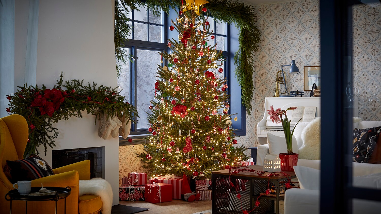 IKEA Catalogue 2026 + New IKEA Collections 37 living-room-with-tree-ikea-christmas-collection-2024-nordroom