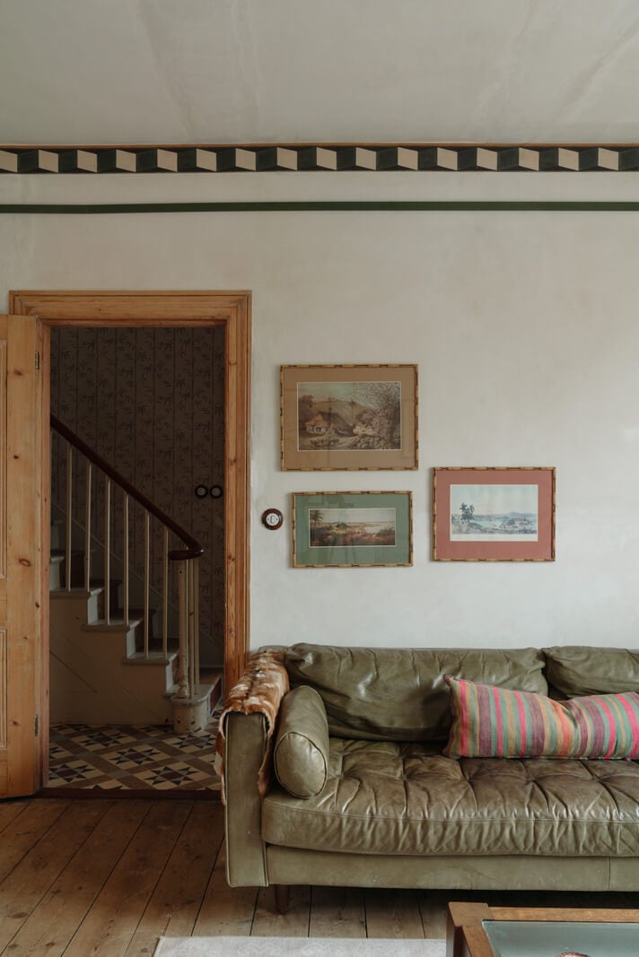 Pared Back Interiors in an English Home in Kent 2 living room with unique cornicing nordroom