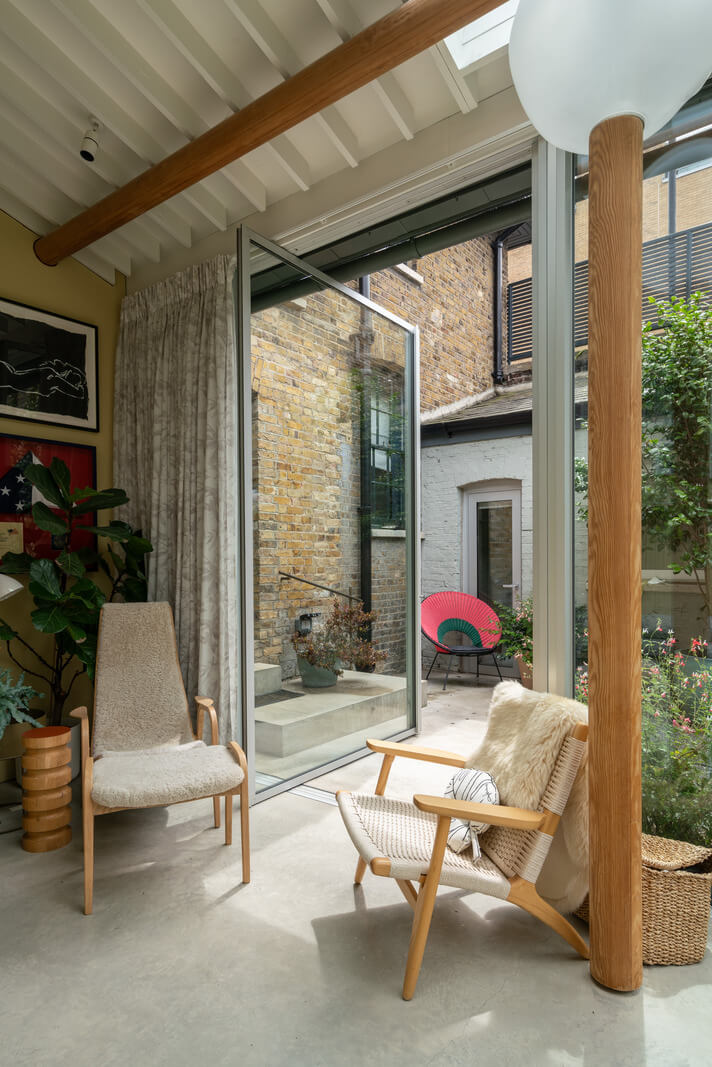 A Beautiful London Family Home with Colorful Accents 12 modern glass extension