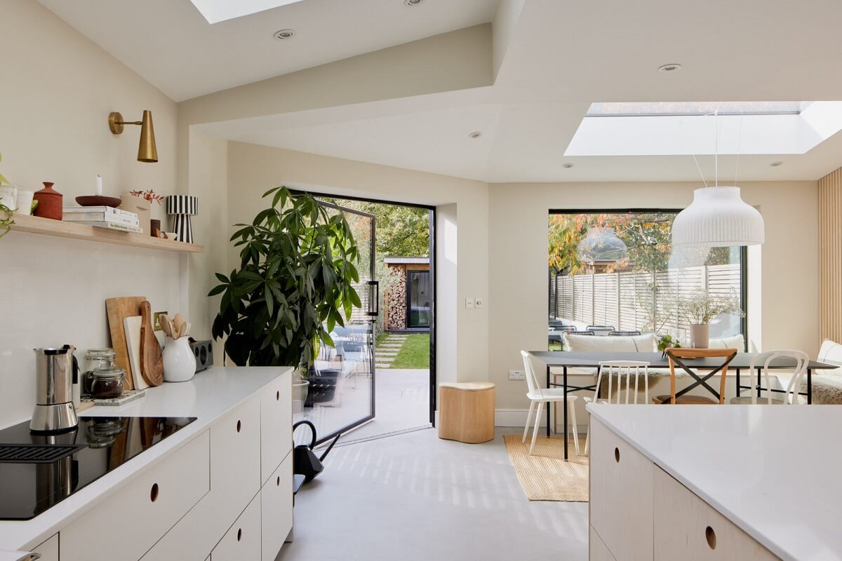 Light and Modern Spaces in an Award-Winning London House 9 modern kitchen with large windows
