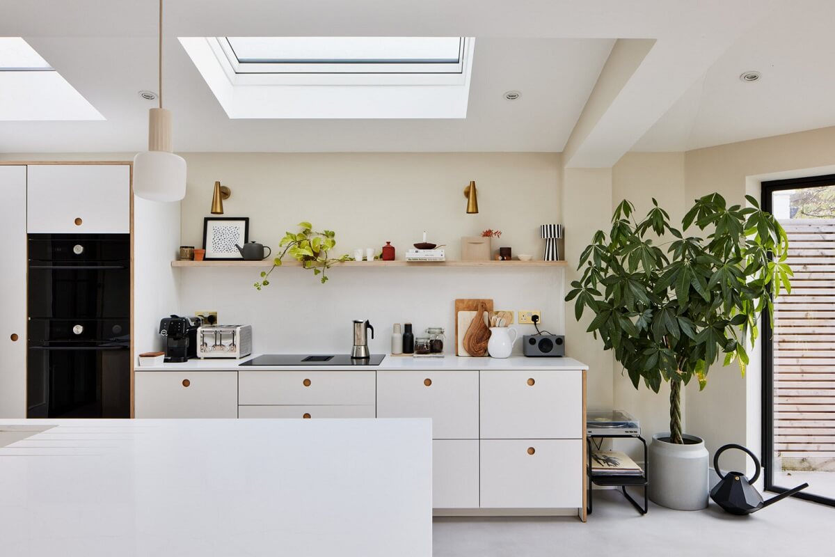 Light and Modern Spaces in an Award-Winning London House 10 modern light kitchen with skylights
