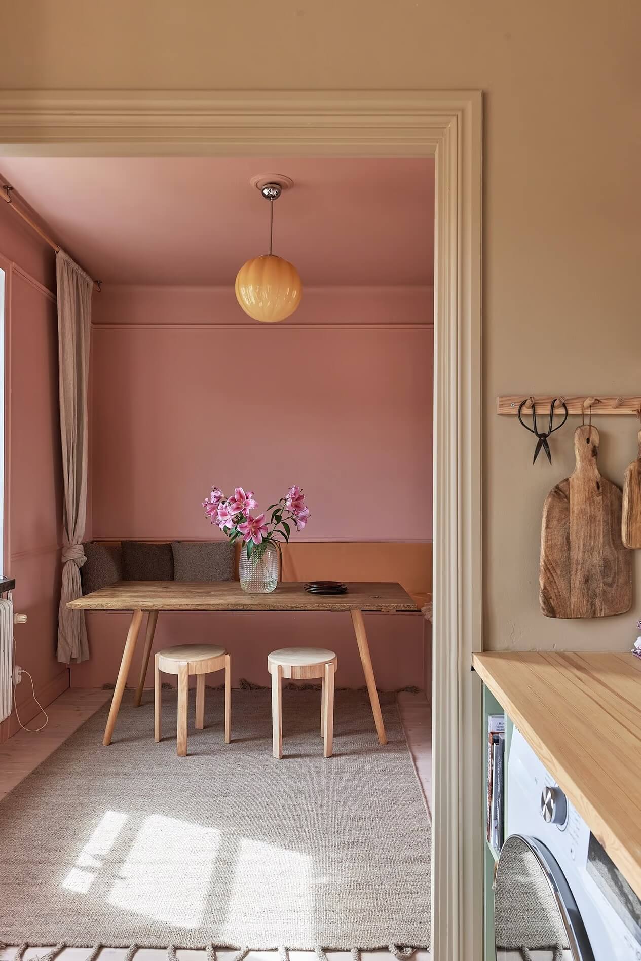 pink dining room