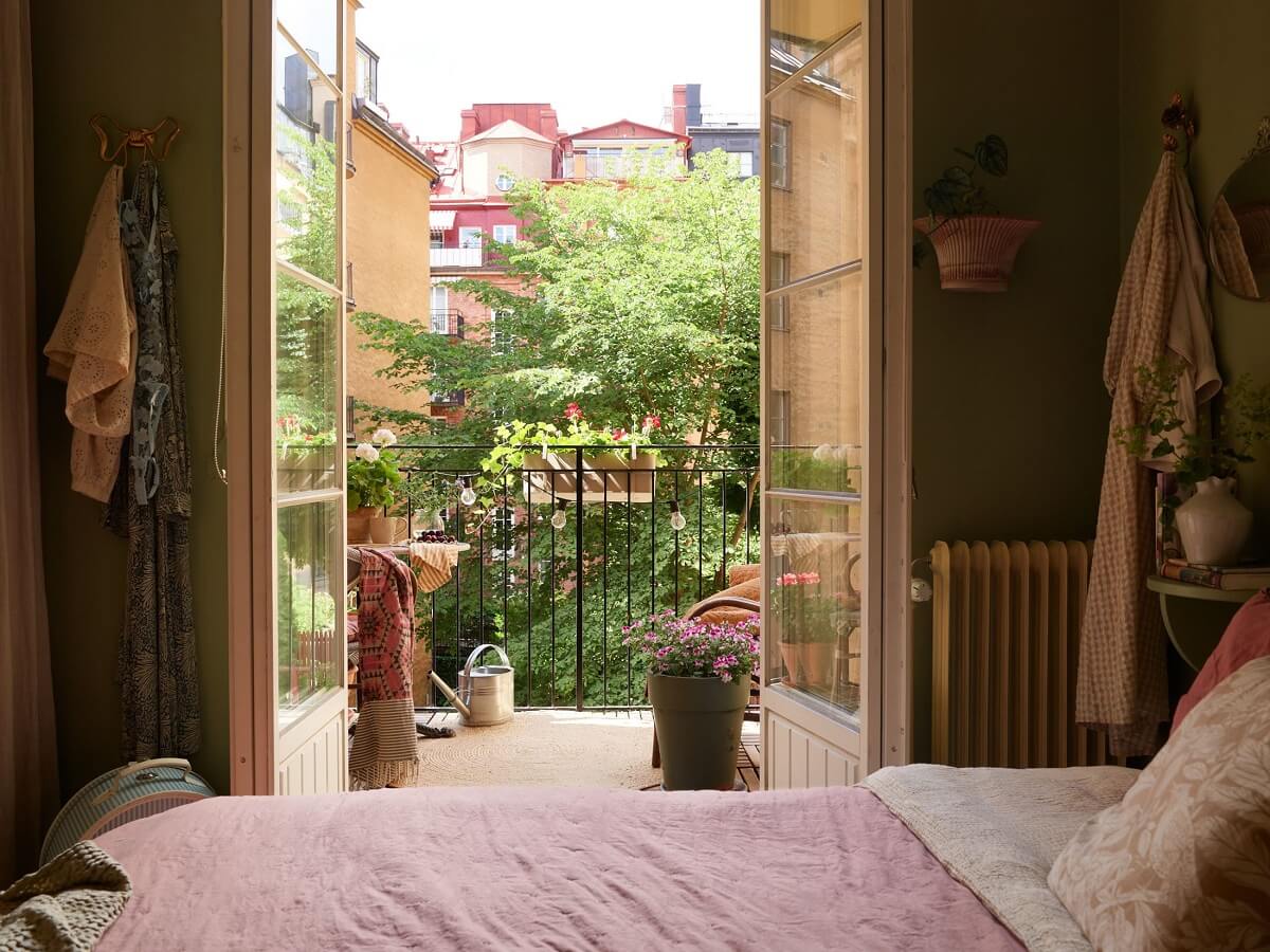 Best of 2024: Bedrooms 13 sage green bedroom with balcony