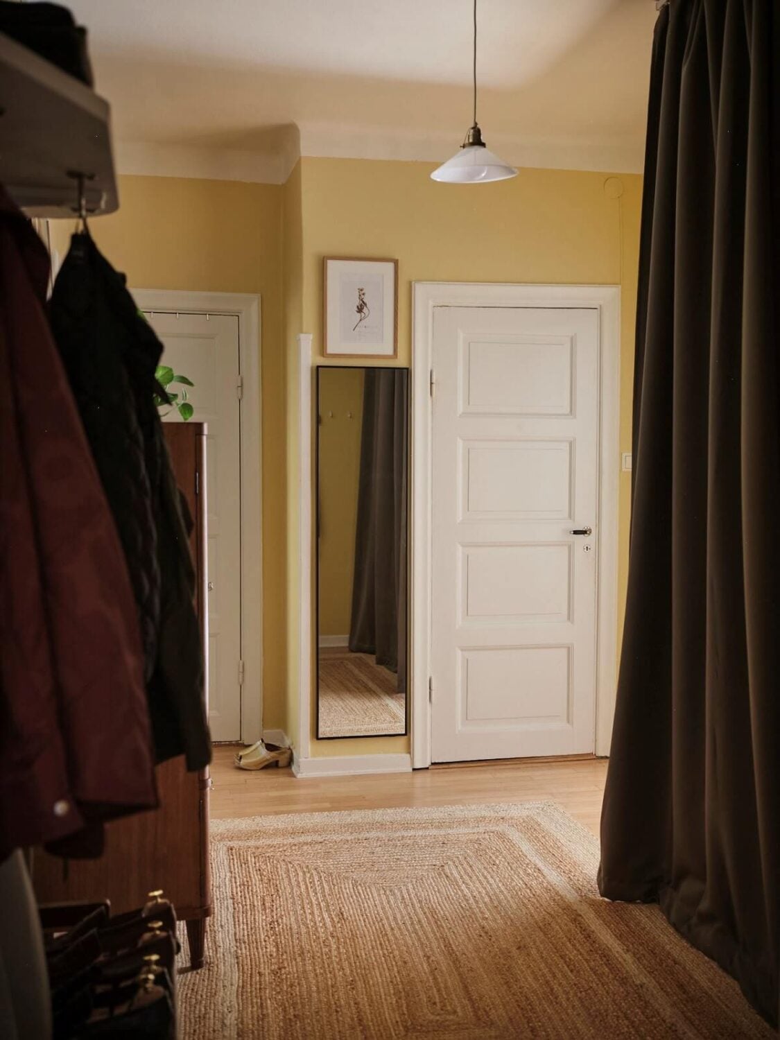 Muted Gray, Green, and Yellow Walls in a Stockholm Apartment 17 spacious yellow hallway nordroom Muted Gray, Green, and Yellow Walls in a Stockholm Apartment