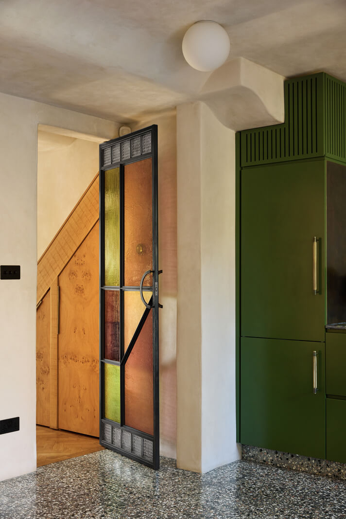 Stained Glass Doors and Terrazzo in a London Home 7 steel stained glass door nordroom