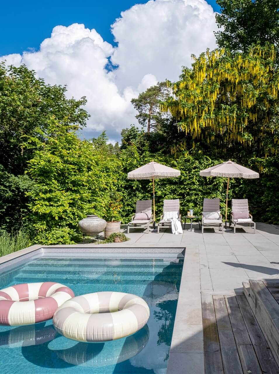 A White Swedish Villa with a Veranda and a Swimming Pool 27 swimming pool