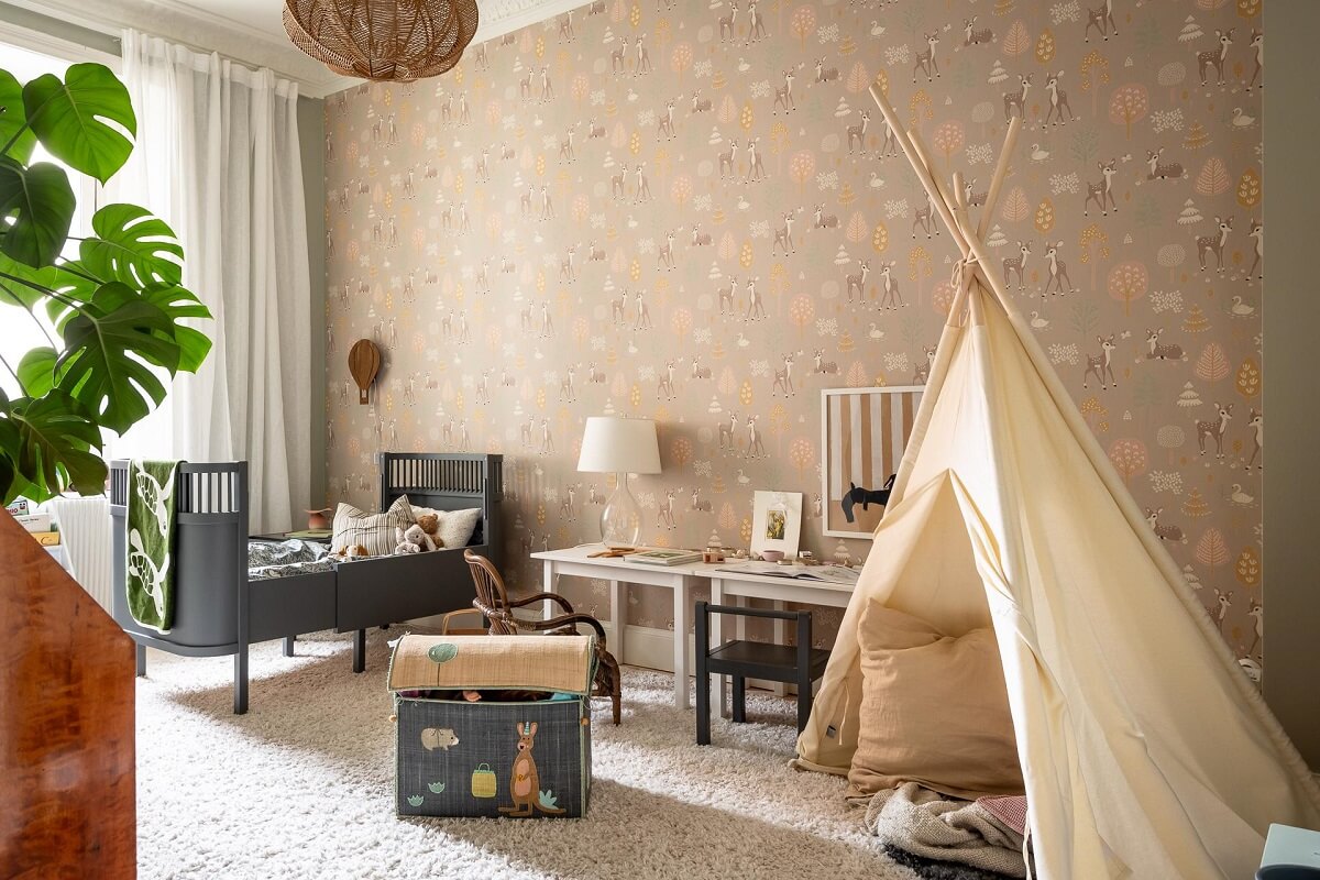 A Spacious Renovated Apartment with a Light Pink Living Room 24 wallpaper childrens bedroom