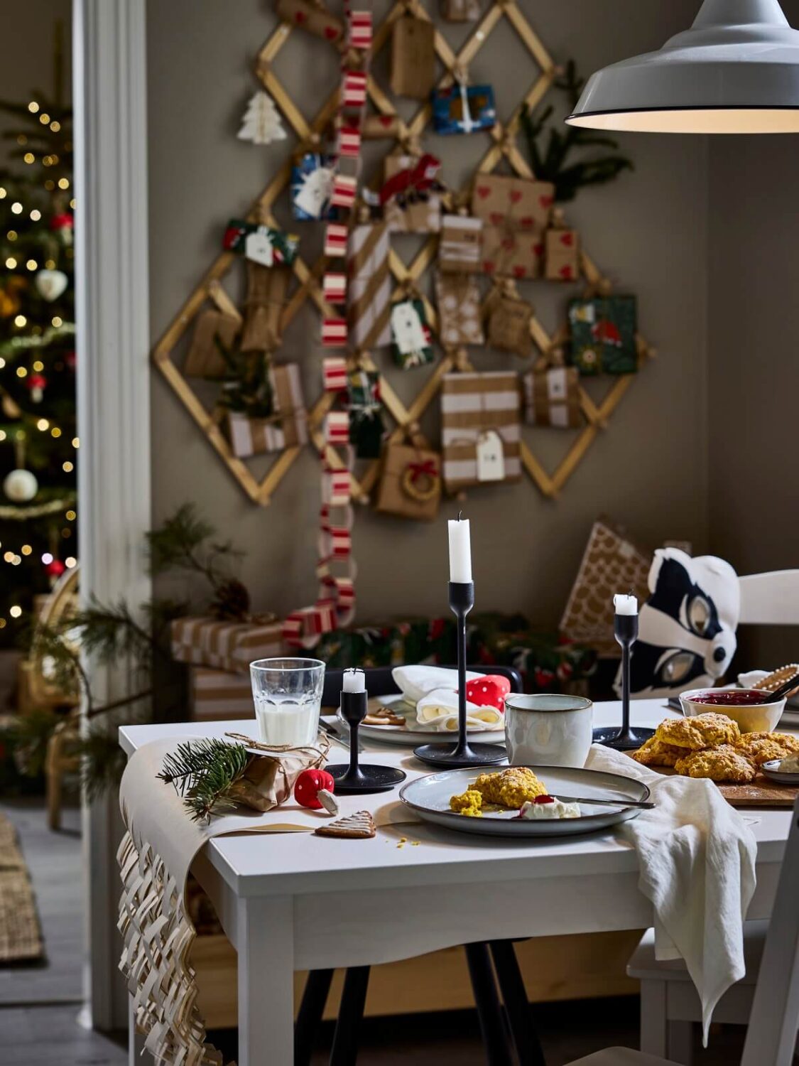 IKEA Christmas Collection 2024: A Magical Holiday Season 10 wooden wall christmas tree dining space IKEA Christmas Collection 2024: A Magical Holiday Season