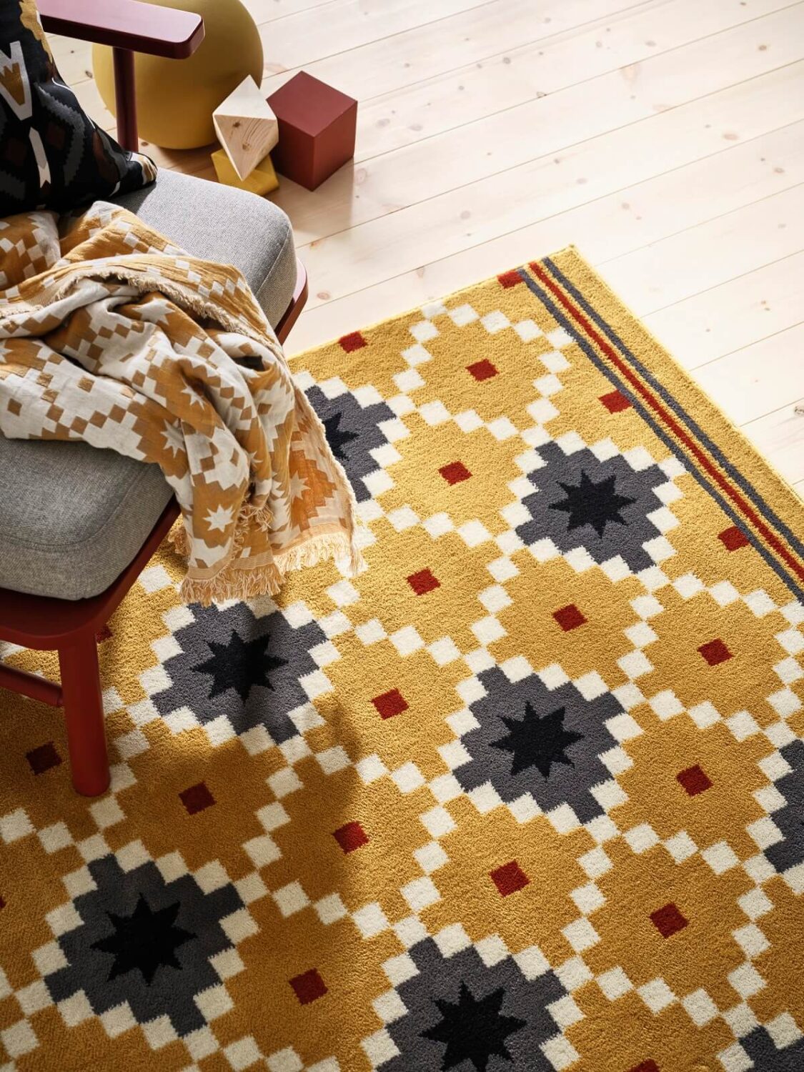Discover IKEA's October Collection Inspired by Swedish Crafts 2 IKEA_SKOTERLED yellow blue rug nordroom