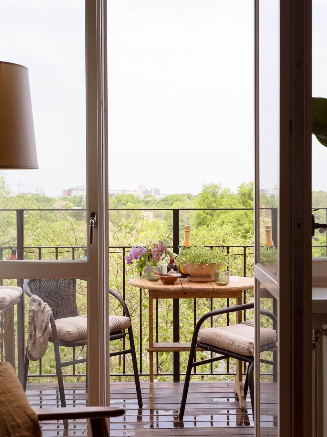 A Small Apartment with an Ochre Yellow Kitchen 6 balcony