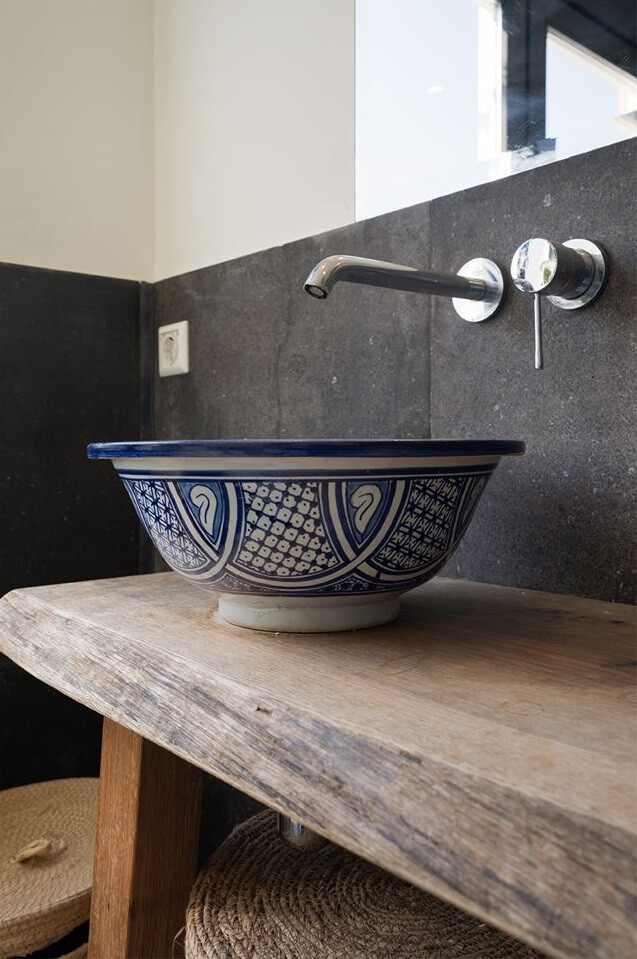 Rich Colors in a Charming Late 19th-Century Home in The Netherlands 22 bathroom sink