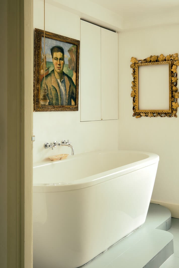 A One-Bedroom Maisonette with a Garden in London 11 bathroom with freestanding bath