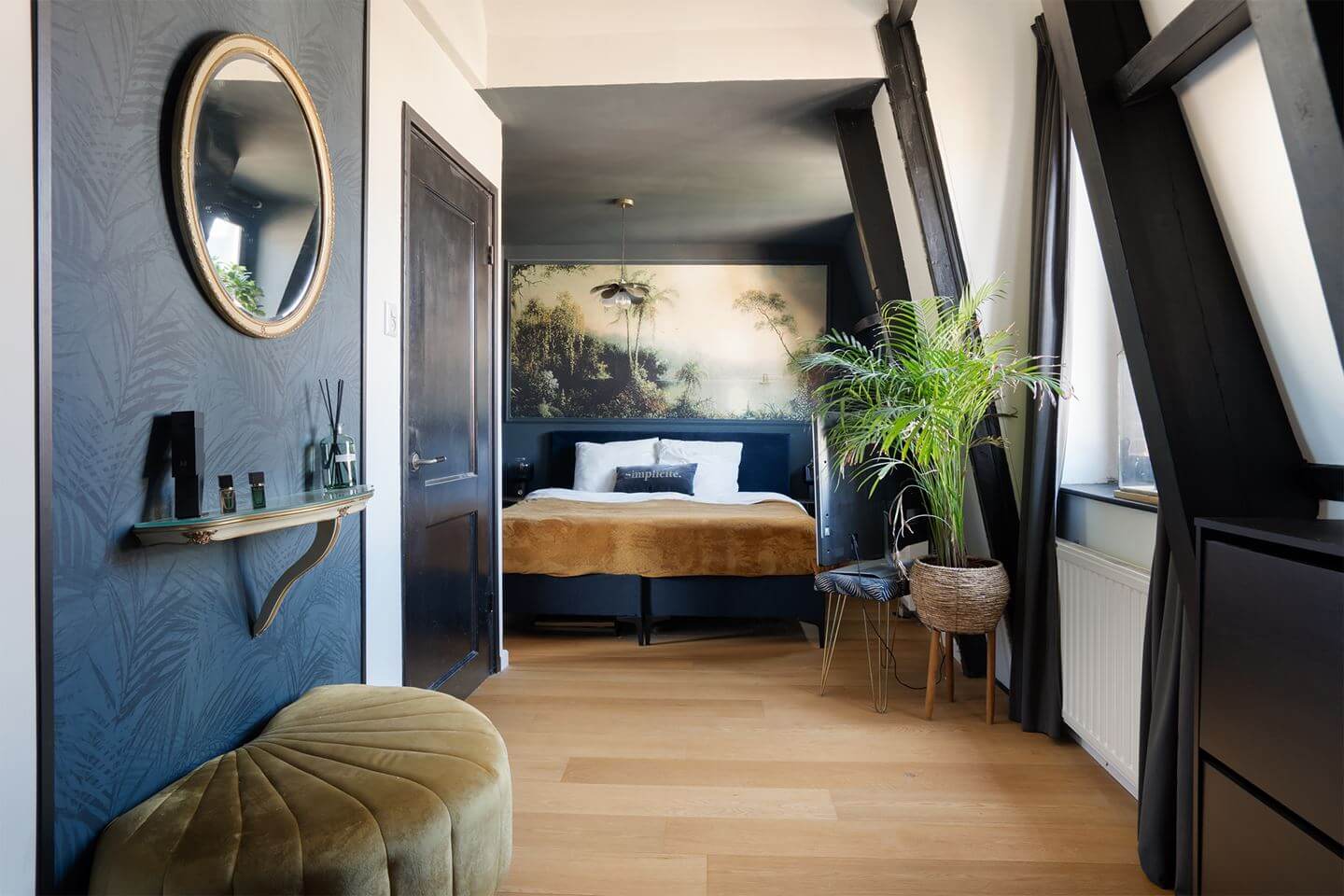 Rich Colors in a Charming Late 19th-Century Home in The Netherlands 16 bedroom blue details